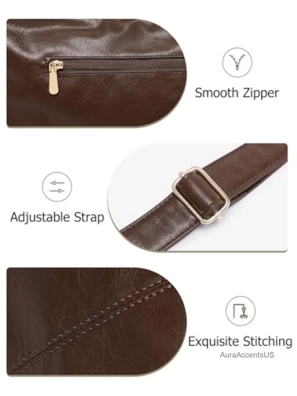 Hobo Bag for Women Vegan Leather Slouchy Shoulder Crossbody Tote with Mini Purse